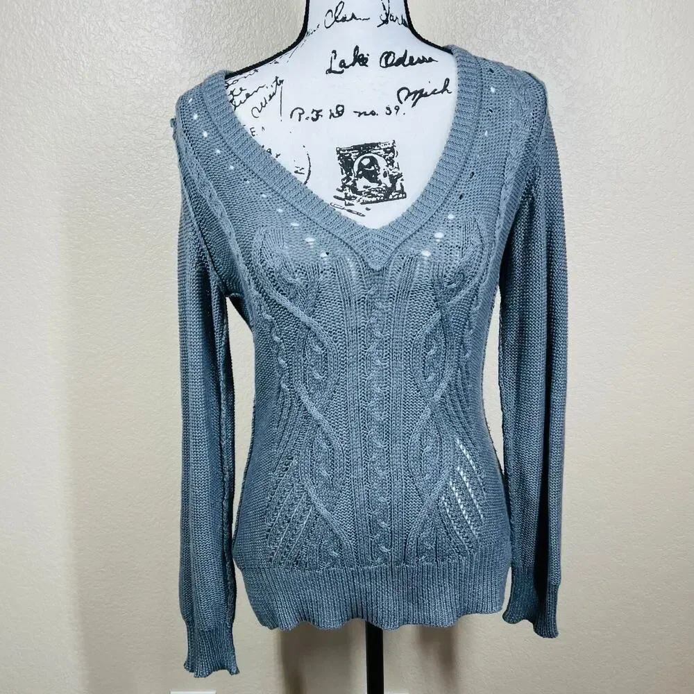 Banana-republic Women's Blue and Grey Jumper